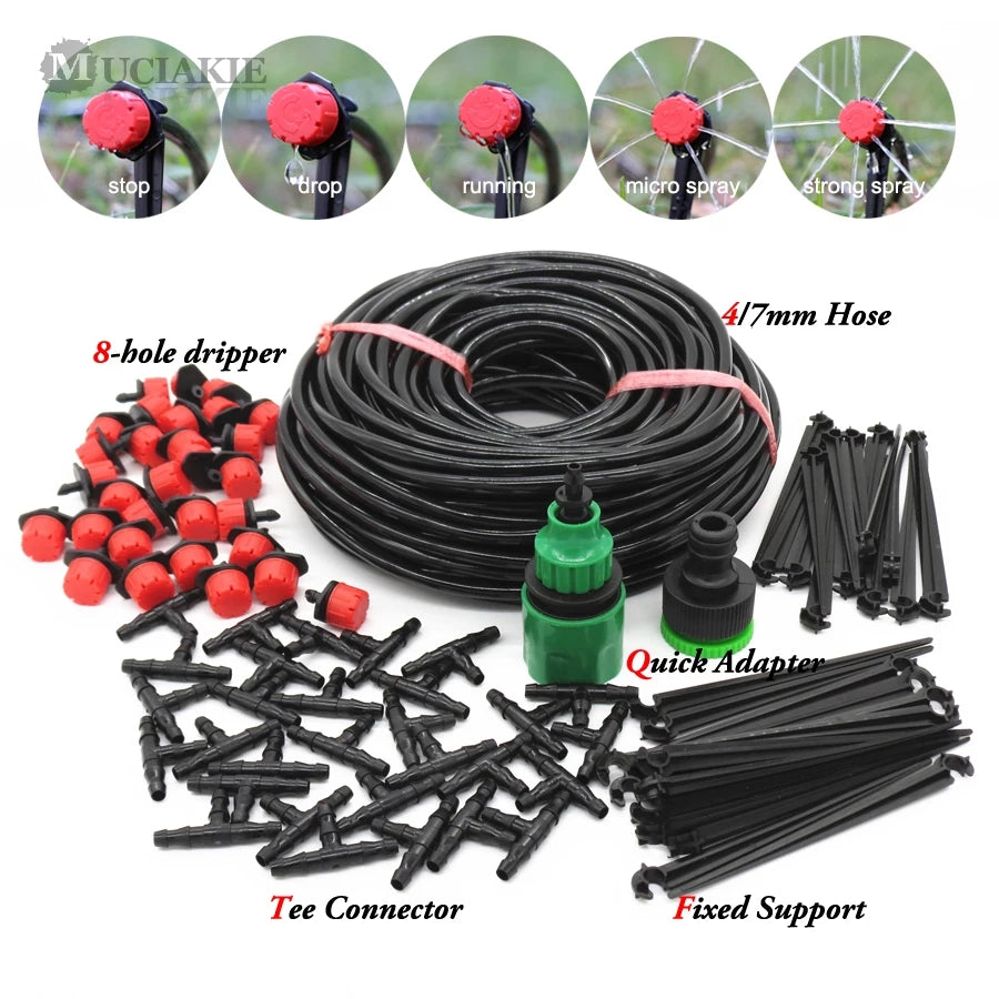 25M Garden DIY Watering Micro Drip Irrigation Set