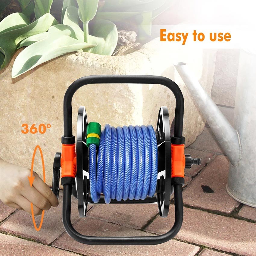 Portable 25M Garden Water Hose Reel Cart Water Pipe Storage Rack Holder 
